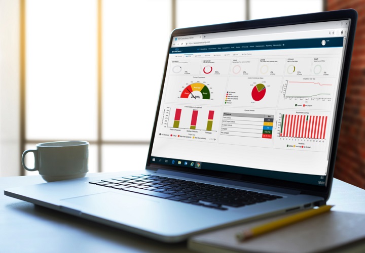 A mac displaying the SYNERGi dashboard